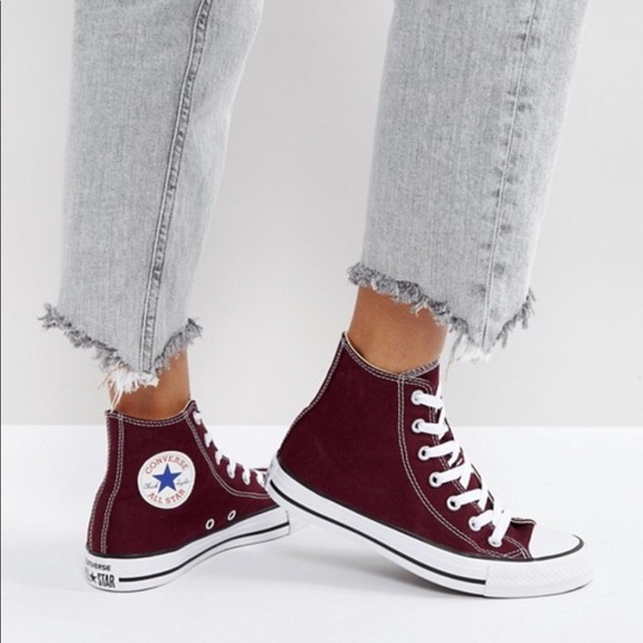 ✨New CONVERSE All Star High Top Sneakers Burgundy - Picture 8 of 8